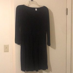 Old Navy long sleeve black cotton dress.
